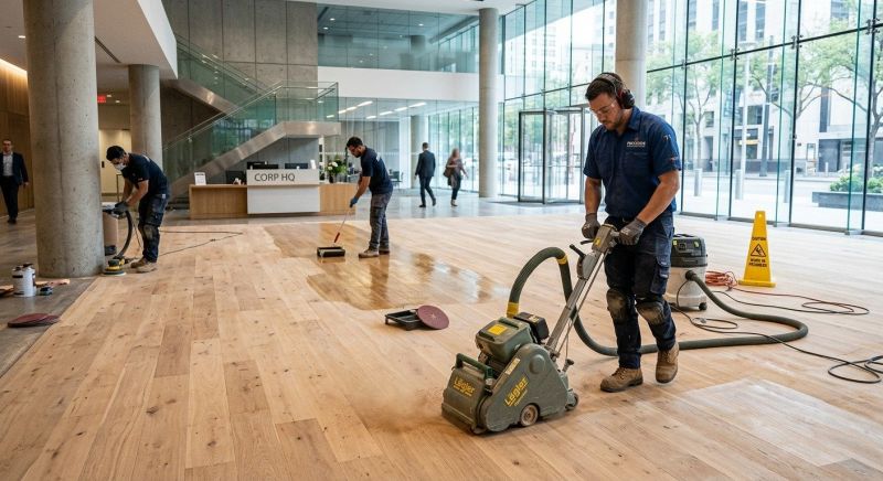 Our team working on Wood Floor Service projects in Woodland Park, CO