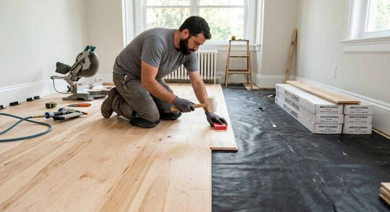 Birch Floor Installation in Woodland Park, CO