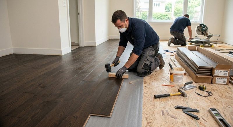 Dark Wood Floor Installation in Woodland Park, CO