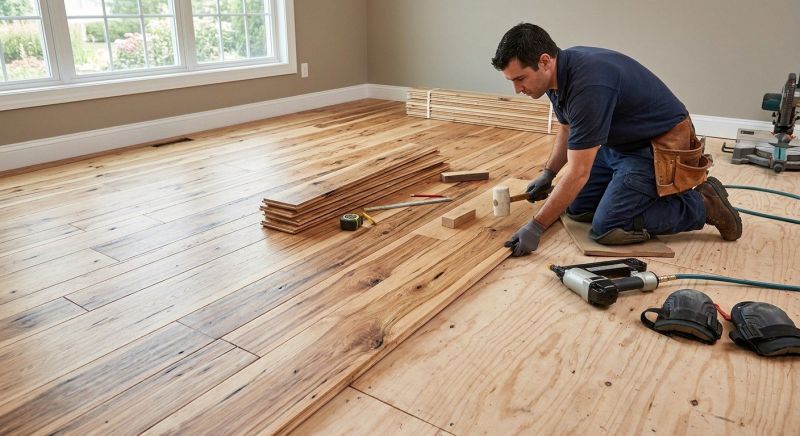 Hickory Floor Installation in Woodland Park, CO