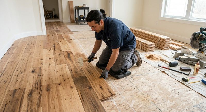 Hickory Floor Installation in Woodland Park, CO