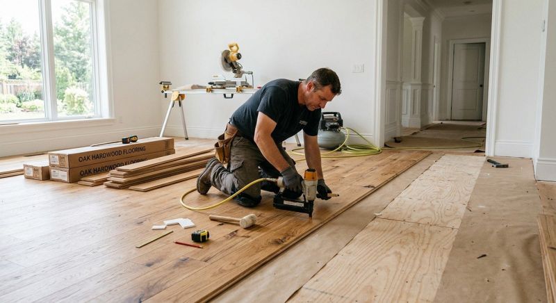 White Oak Floor Installation in Woodland Park, CO